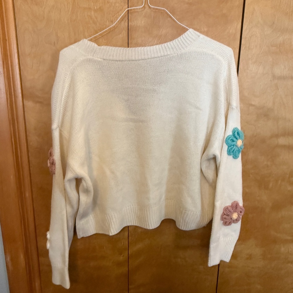 3D Flower Appliqué Cardigan - Picture 4 of 6